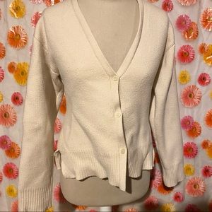 ✨3/$10✨ ZARA Chunky White Button Down Sweater Sz M